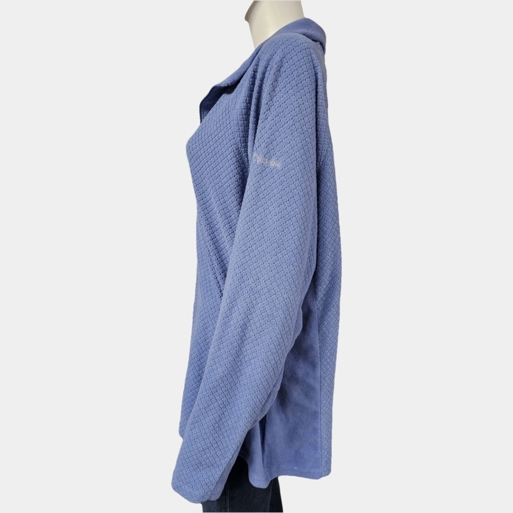 Columbia 1/2 Zip Long Sleeve Quilt Pattern Fleece Pullover Sweatshirt Size 2X - Picture 3 of 11